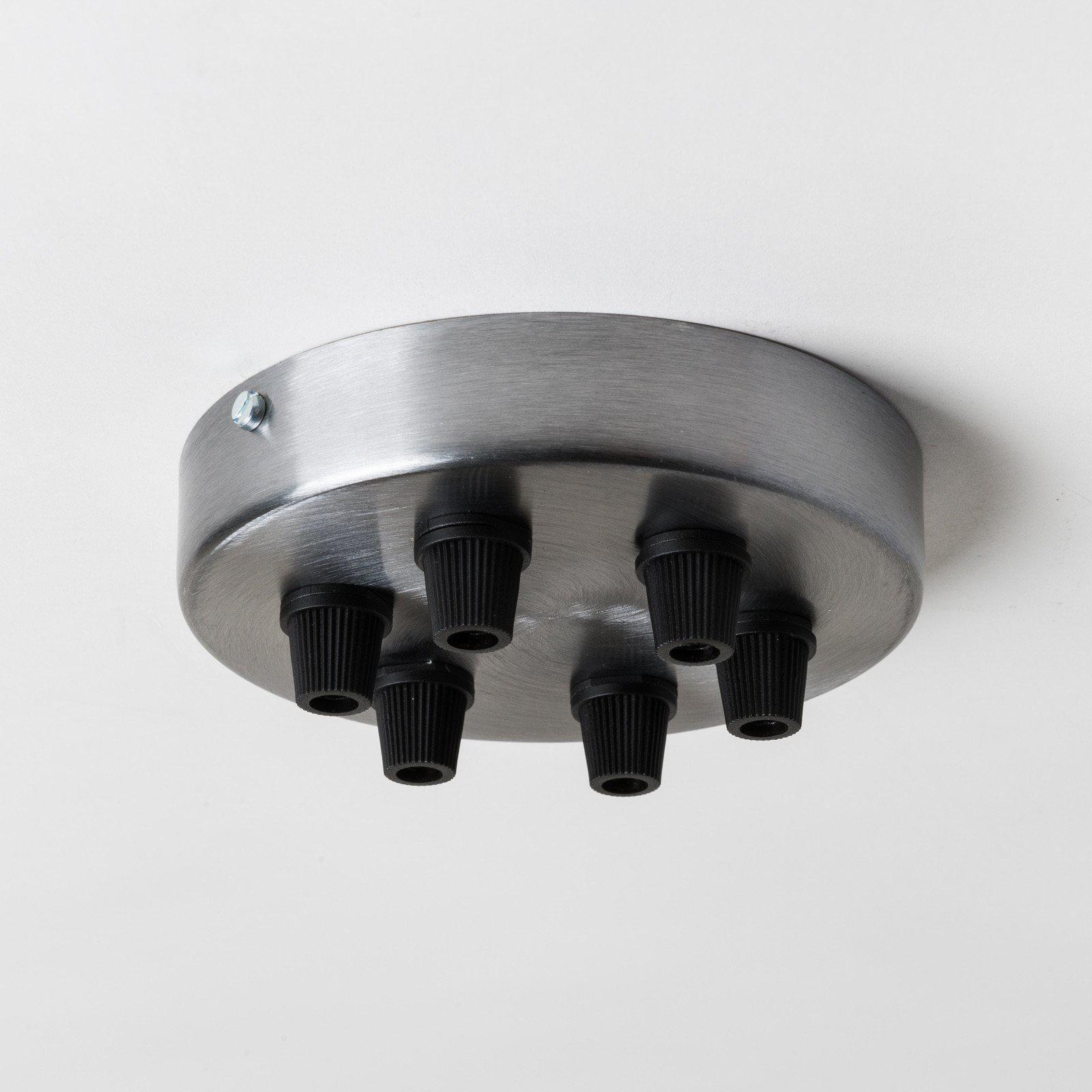 Brushed Steel 100mm Ceiling Rose - All Outlet Options-Ceiling Rose-Yester Home