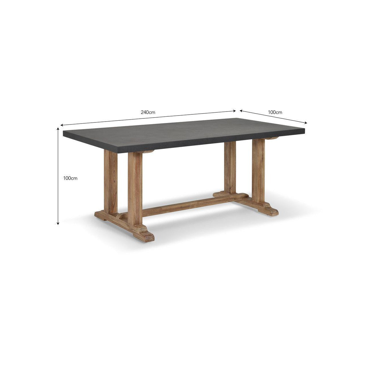 Burcot Dining Table | Small | Slate Grey - Outdoor Dining Tables & Sets - Garden Trading - Yester Home