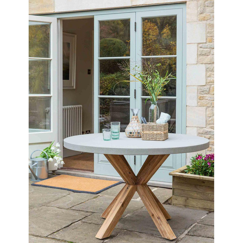 Burford Round Dining Table | 120 cm | Natural-Outdoor Dining Tables & Sets-Yester Home