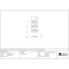 Burnished Brass 2" Butt Hinge (pair) - Butt Hinges - From The Anvil - Yester Home