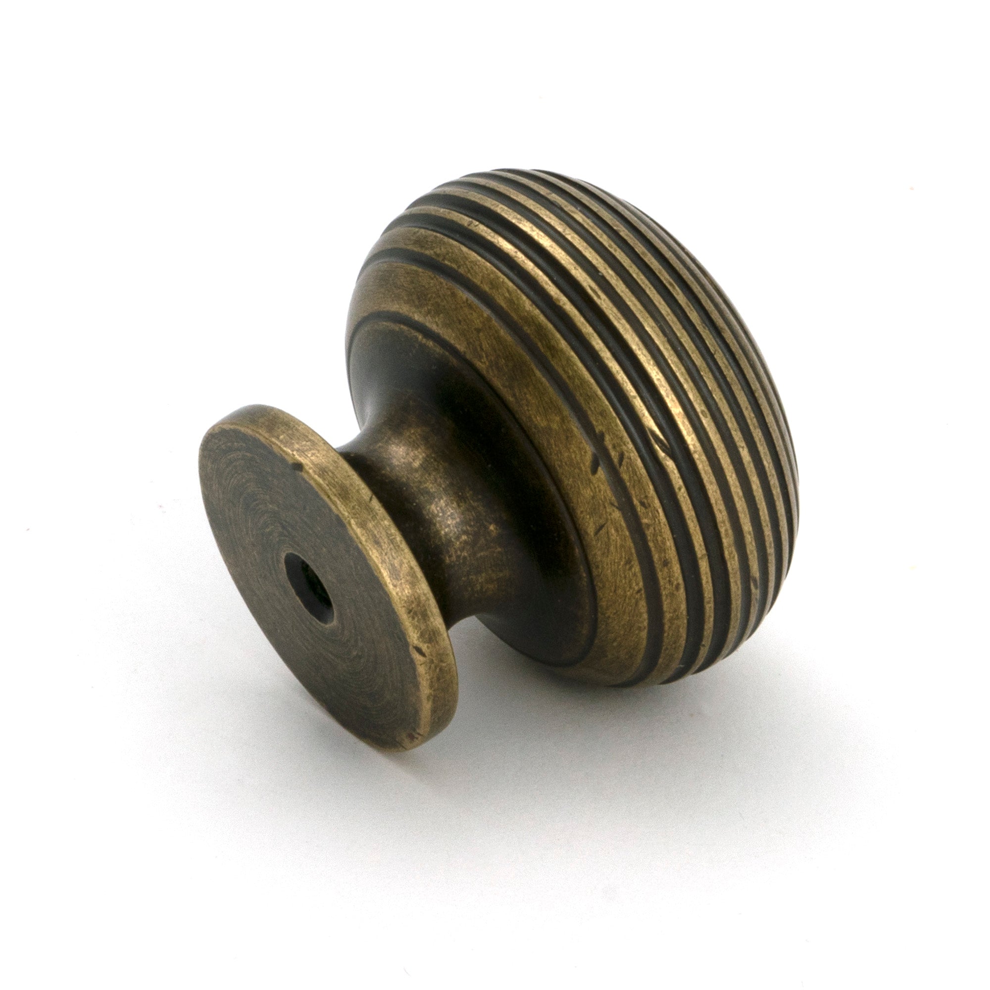 Burnished Brass Beehive Cabinet Knob 40mm - Cabinet Knobs - From The Anvil - Yester Home