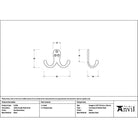 Burnished Brass Celtic Double Robe Hook - Coat Hooks - From The Anvil - Yester Home