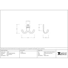 Burnished Brass Celtic Double Robe Hook - Coat Hooks - From The Anvil - Yester Home