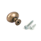 Burnished Brass Moore Cabinet Knob - 32mm - Cabinet Knobs - From The Anvil - Yester Home
