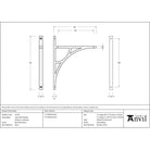Burnished Brass Tyne Shelf Bracket (314mm x 250mm) - Shelf Brackets - From The Anvil - Yester Home
