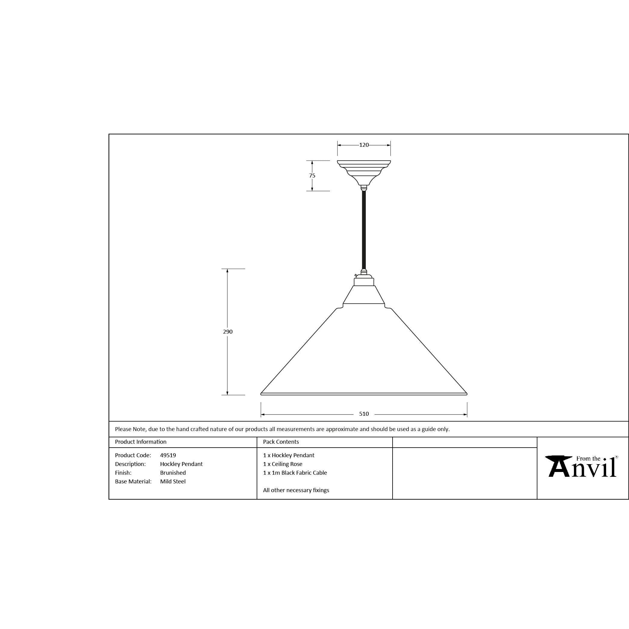 Burnished Hockley Pendant | From The Anvil - Hockley - From The Anvil - Yester Home