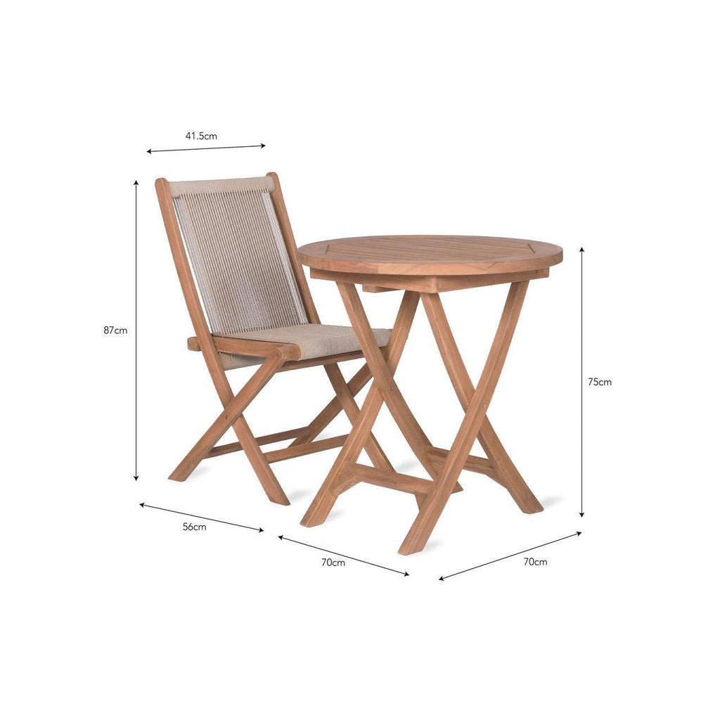 Carrick Table and Chairs Set - Teak and Poly Rope