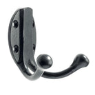 Cast Iron Classic Coat Hook Double Black · 7152 ·-Coat Hooks-Yester Home