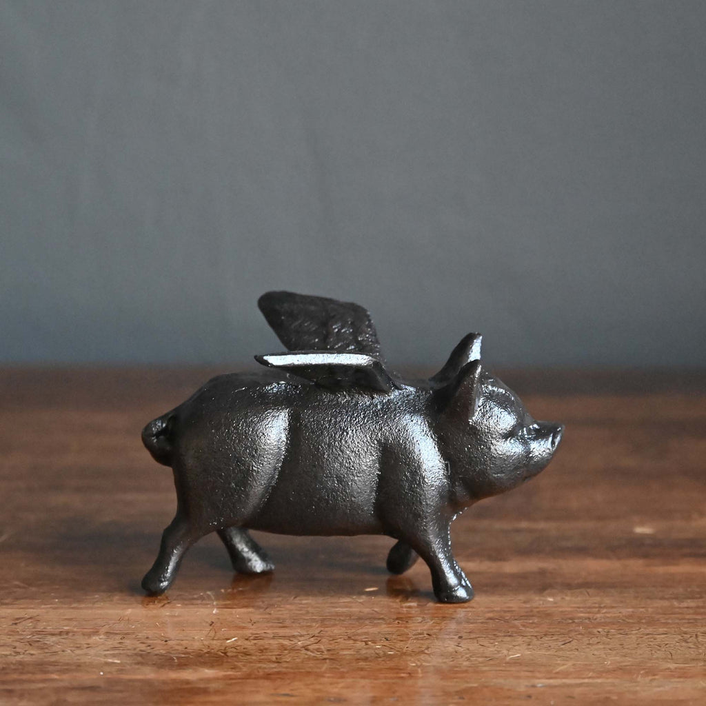 Cast Iron Flying Pig Ornament