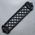 Cast Iron Lattice Door Push Plate Antique Black-Finger Plates-Yester Home