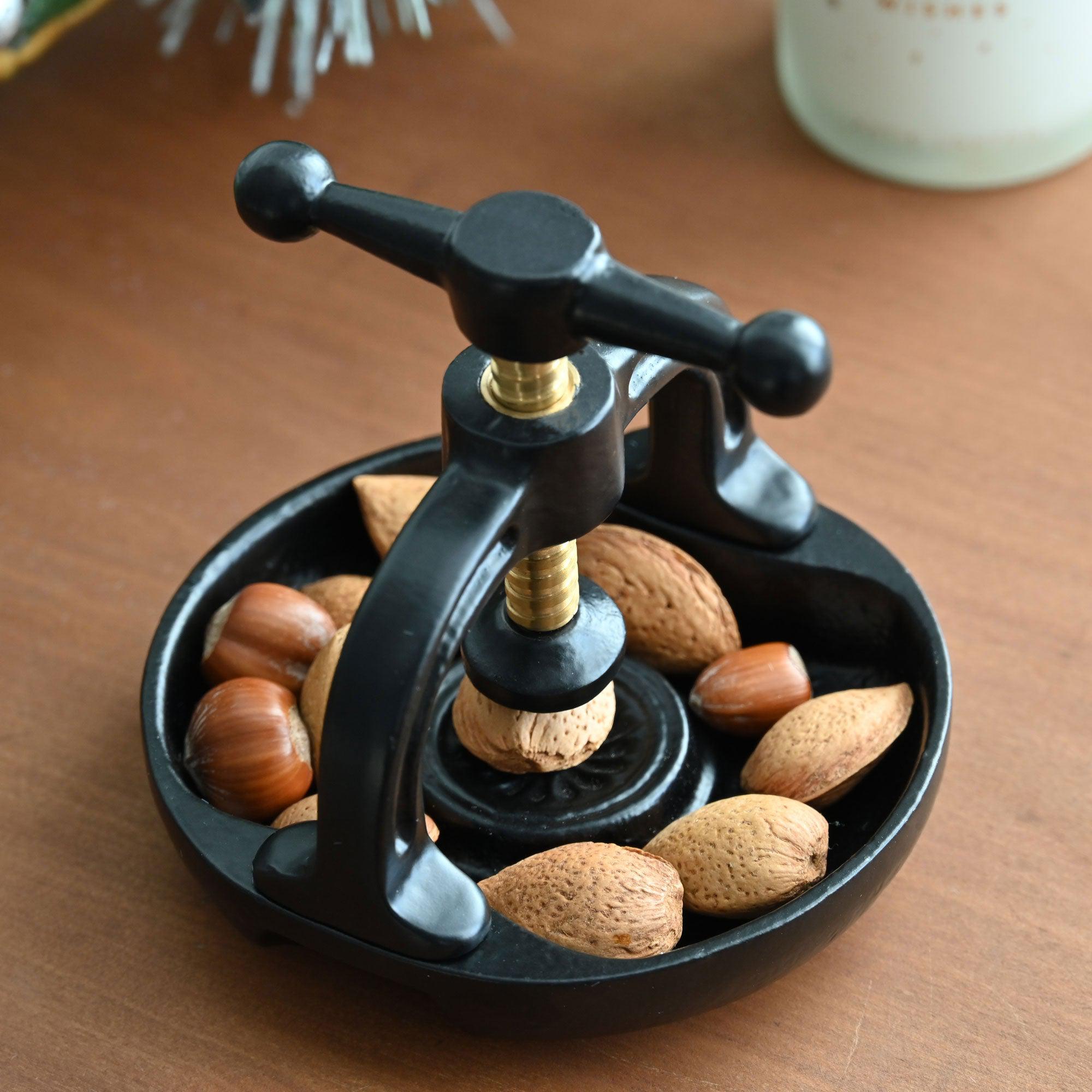 Cast Iron Nutcracker with Bowl Catcher-Nutcrackers-Yester Home