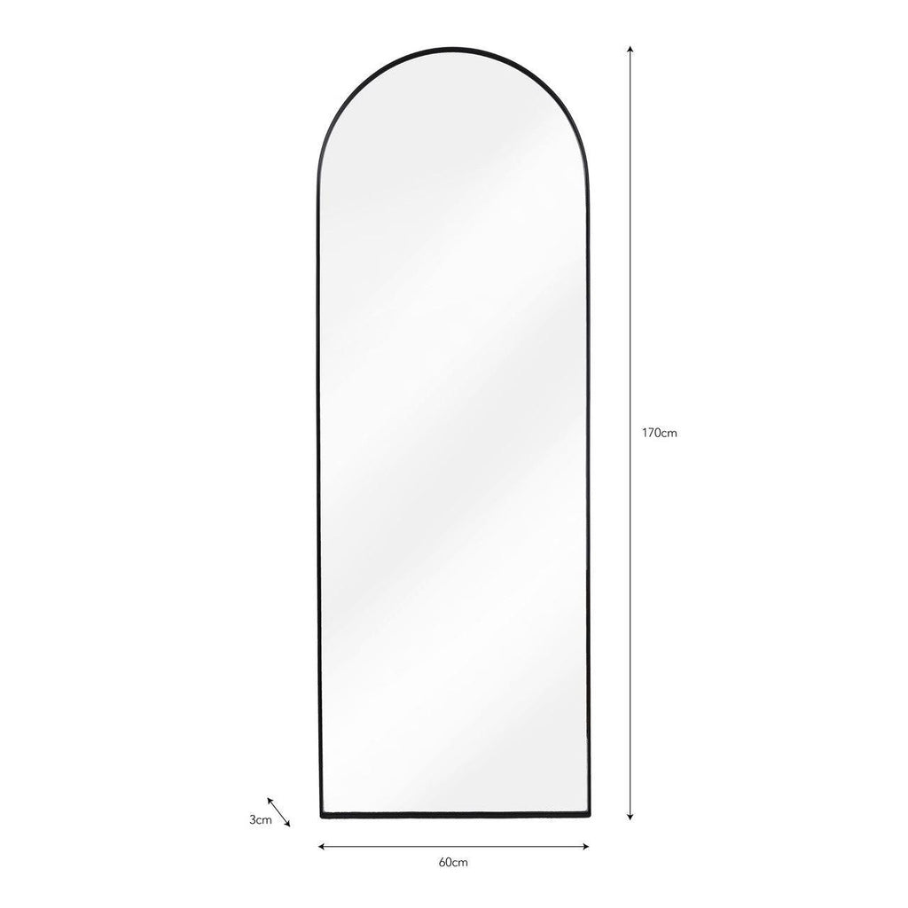 Charlcombe Arched Freestanding Mirror - Iron-Mirrors-Yester Home
