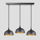 Chelsea Dome 3 Wire Cluster Lights - 8 inch - Pewter & Brass-Ceiling Lights-Yester Home