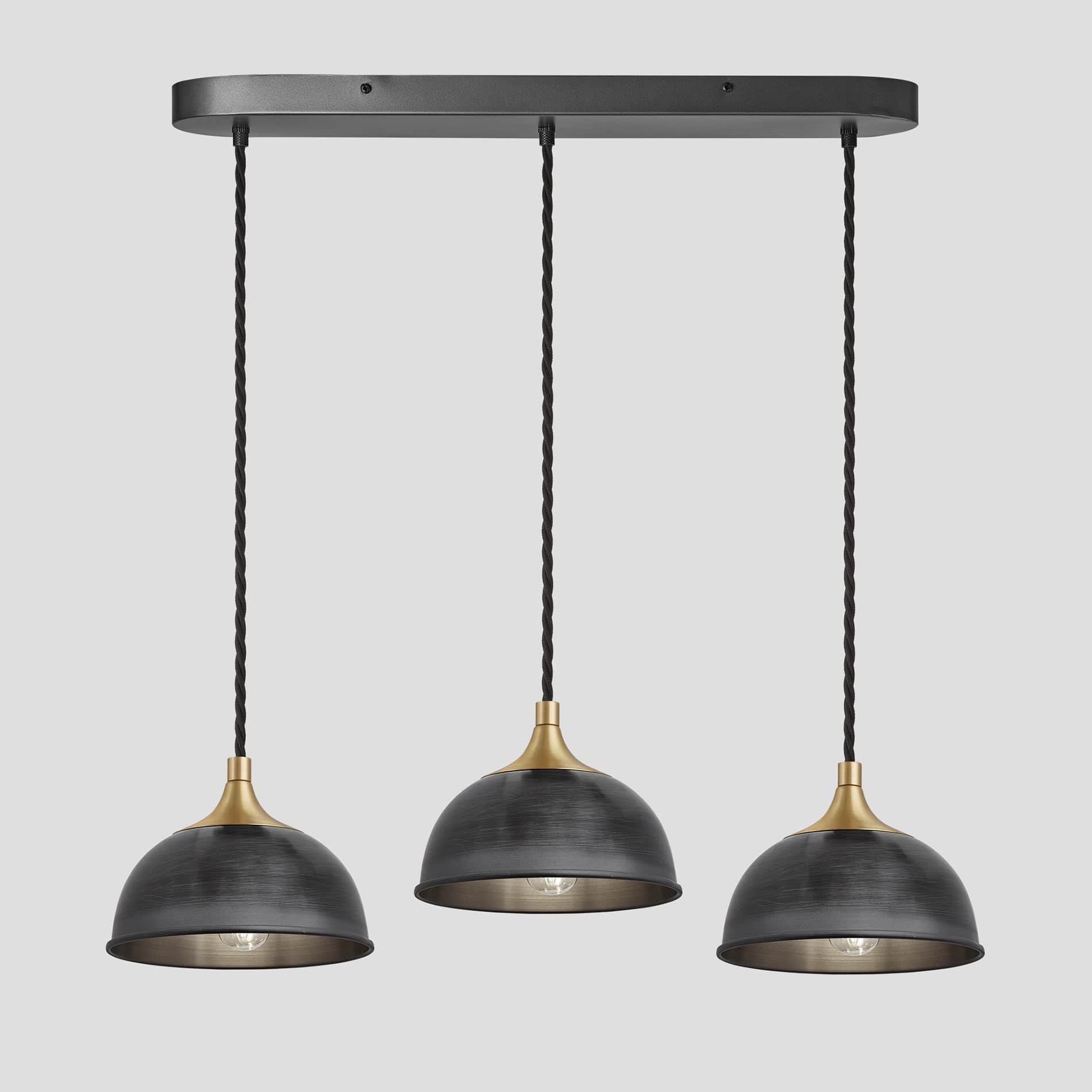 Chelsea Dome 3 Wire Cluster Lights - 8 inch - Pewter-Ceiling Lights-Yester Home