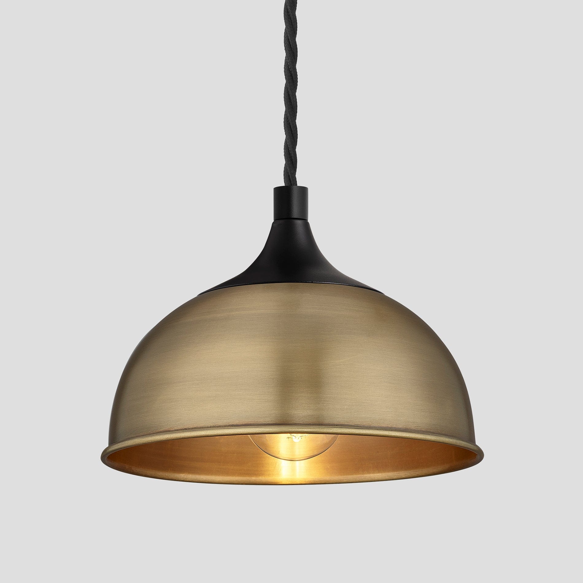 Chelsea Dome Pendant - 8 Inch - Brass-Ceiling Lights-Yester Home