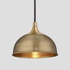 Chelsea Dome Pendant - 8 Inch - Brass-Ceiling Lights-Yester Home