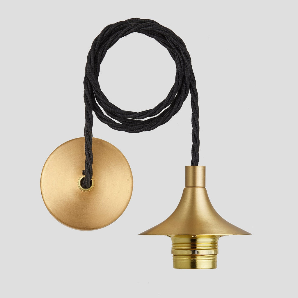 Chelsea Dome Pendant - 8 Inch - Pewter & Brass-Ceiling Lights-Yester Home