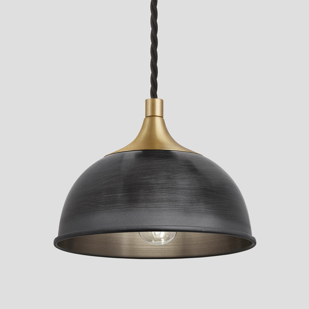 Chelsea Dome Pendant - 8 Inch - Pewter