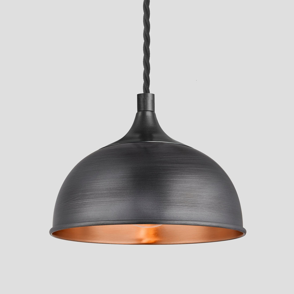 Chelsea Dome Pendant - 8 Inch - Pewter & Copper-Ceiling Lights-Yester Home