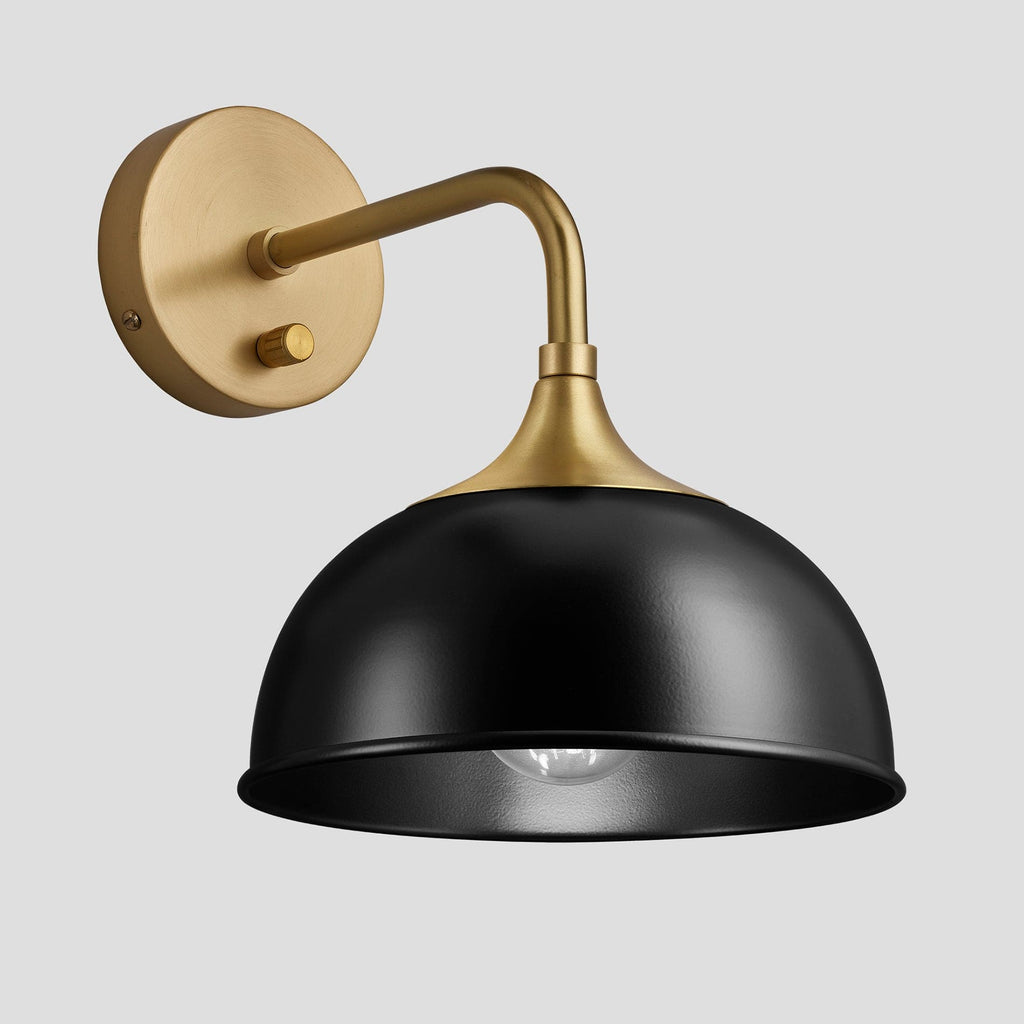 Chelsea Dome Wall Light - 8 Inch - Black-Ceiling Lights-Yester Home
