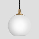 Chelsea Opal Glass Globe Pendant Light - 9 Inch - White-Ceiling Lights-Yester Home