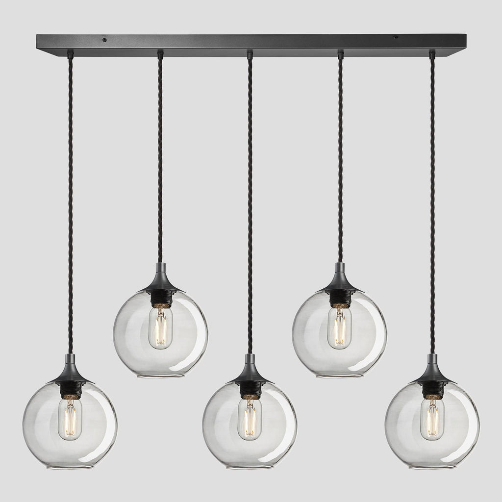 Chelsea Tinted Glass Globe 5 Wire Cluster Lights - 7 inch - Smoke Grey-Ceiling Lights-Yester Home
