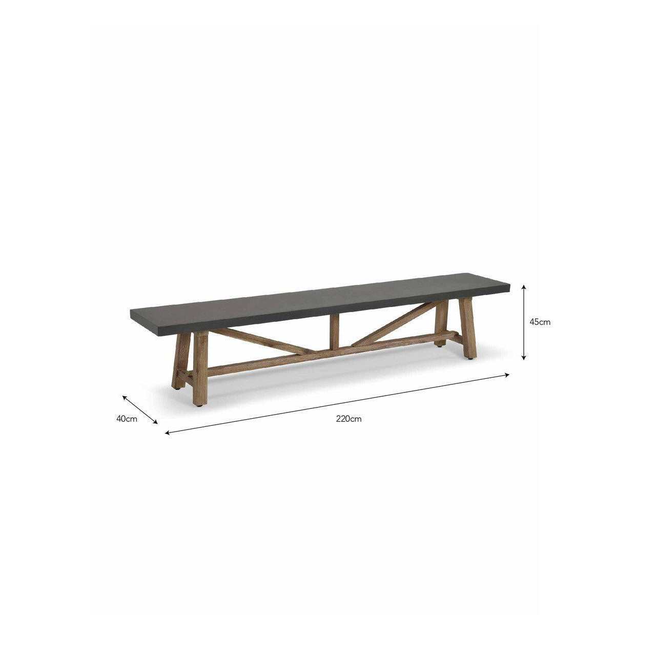Chilford Bench | Large | Grey - Outdoor Chairs & Loungers - Garden Trading - Yester Home