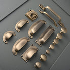 Classic Aged Brushed Brass Cupboard Handles-Cabinet Knobs-Yester Home
