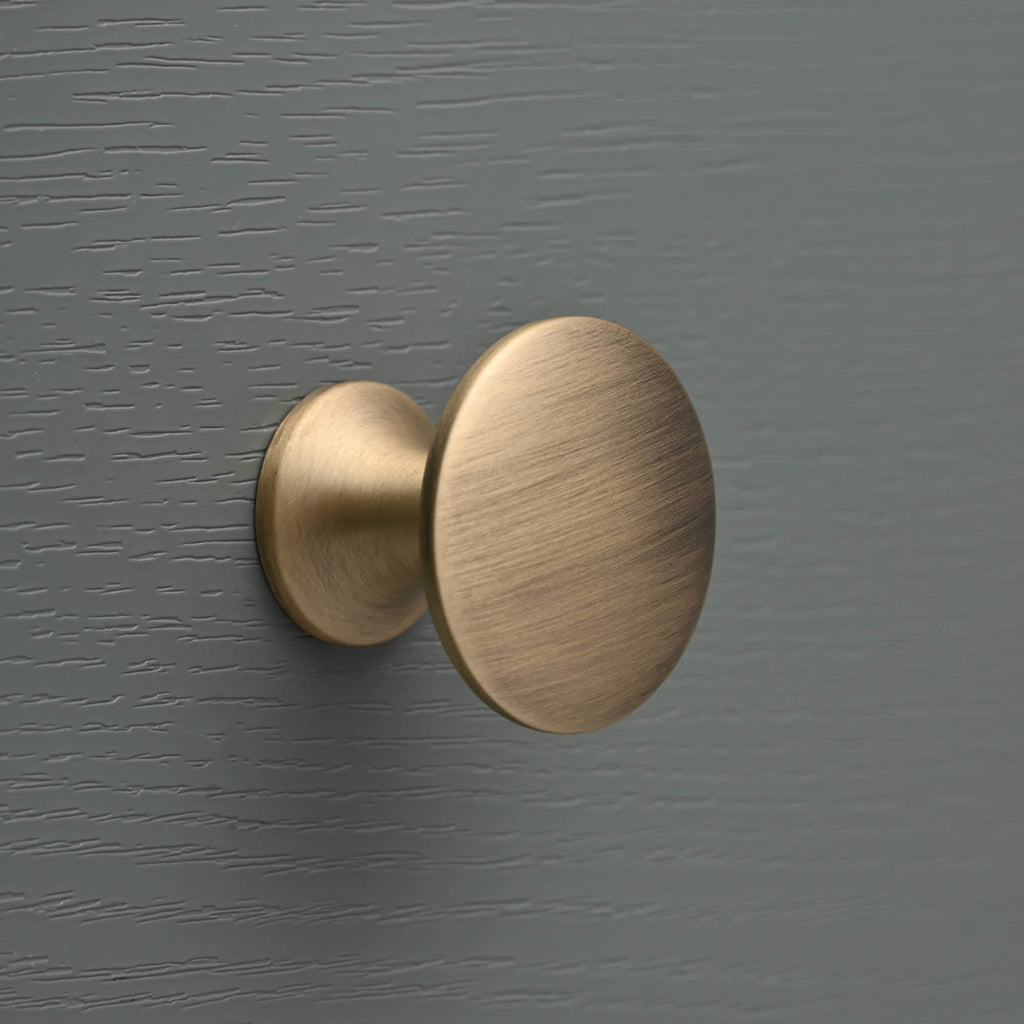 Classic Aged Brushed Brass Cupboard Handles-Cabinet Knobs-Yester Home