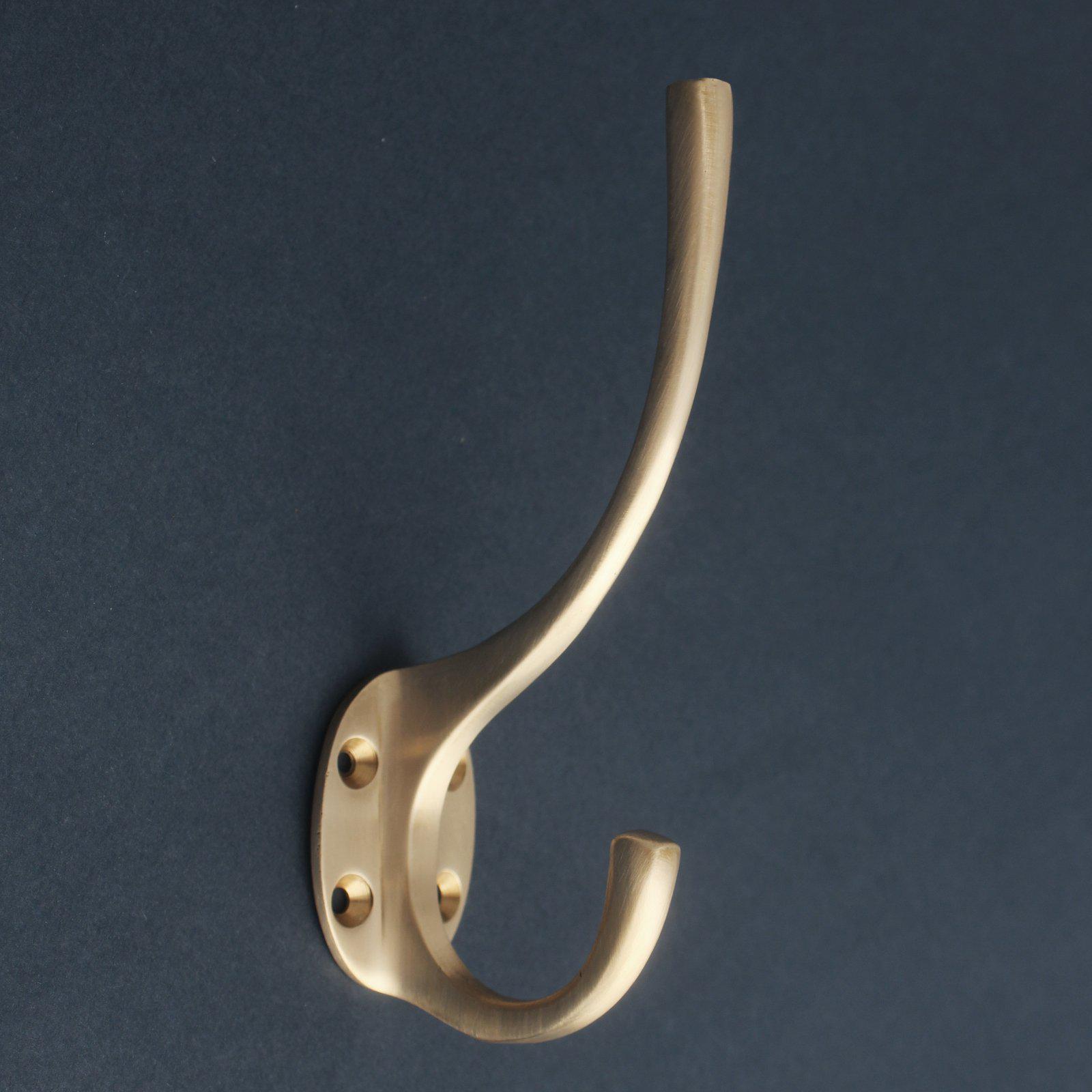 Brass coat hook with hook and eye, hook clothing accessory