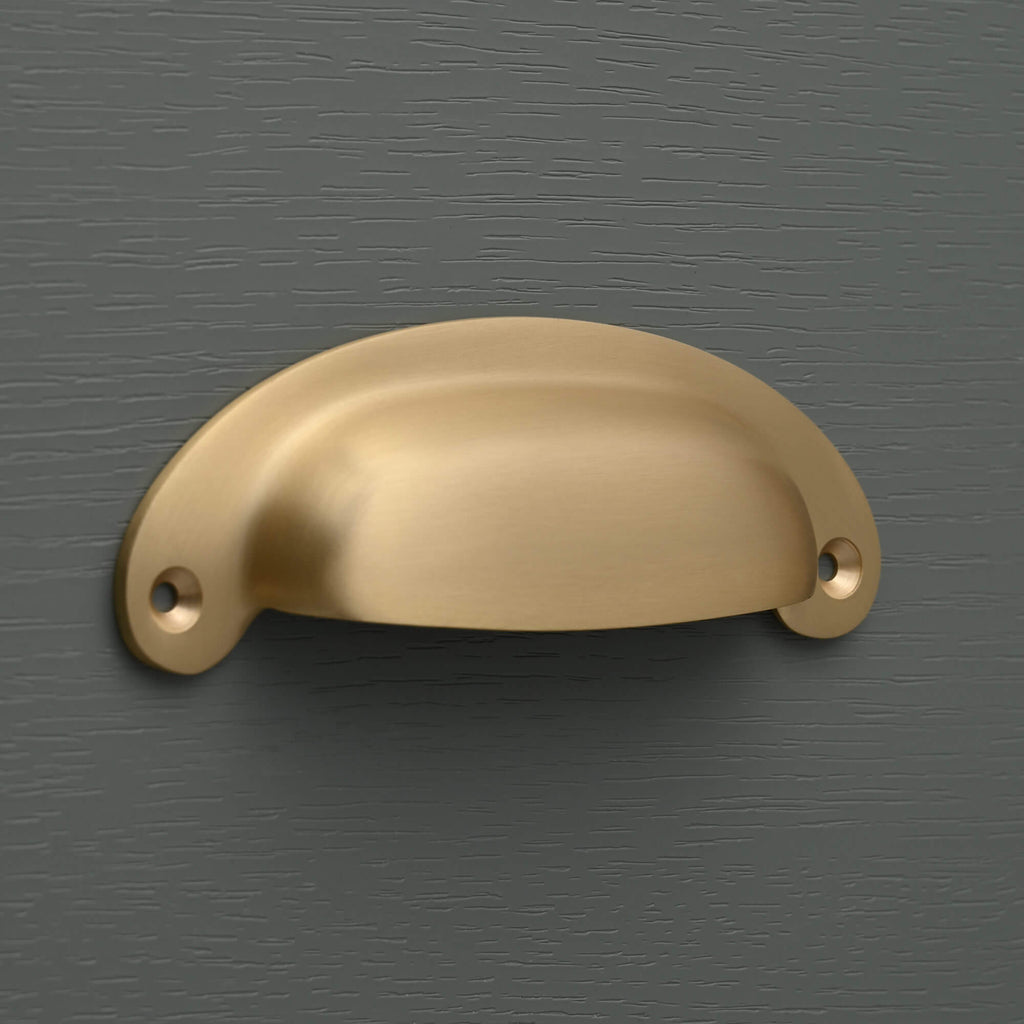 Classic Brushed Satin Brass Cupboard Handles | Lacquered-Cabinet Handles-Yester Home