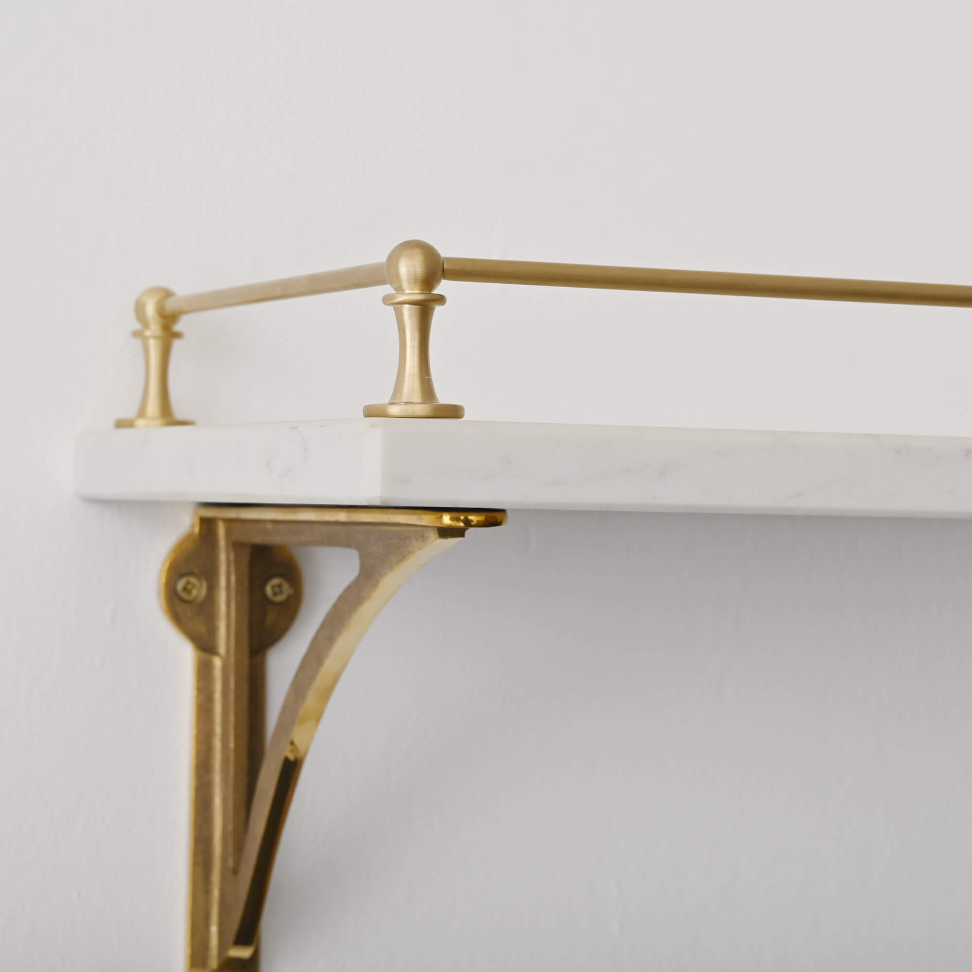 Classic Brushed Satin Brass Gallery Shelf Rail Yester Home