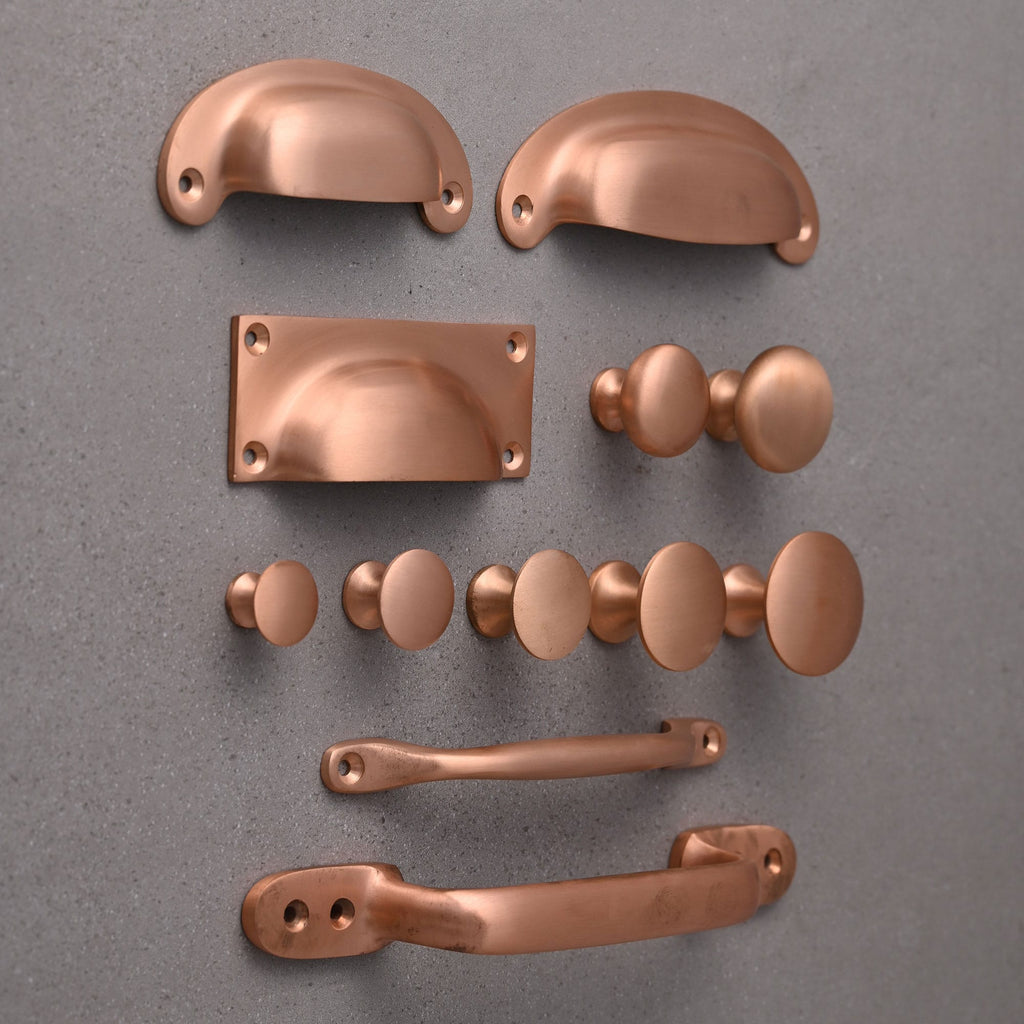 Classic Brushed Satin Copper Cupboard Handles