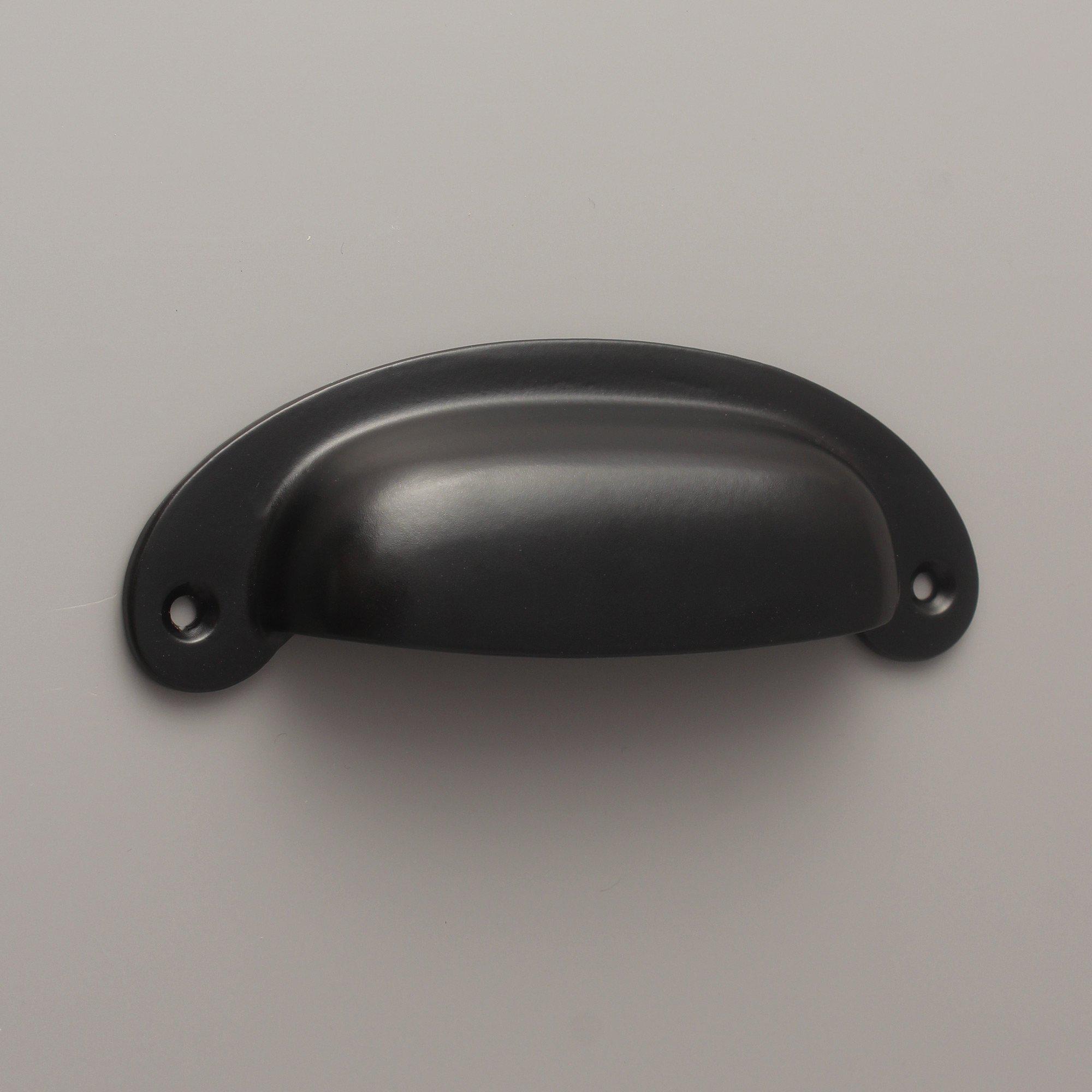 Classic Cast Iron Cup Pull Handle · Black ·-Drawer Pulls-Yester Home