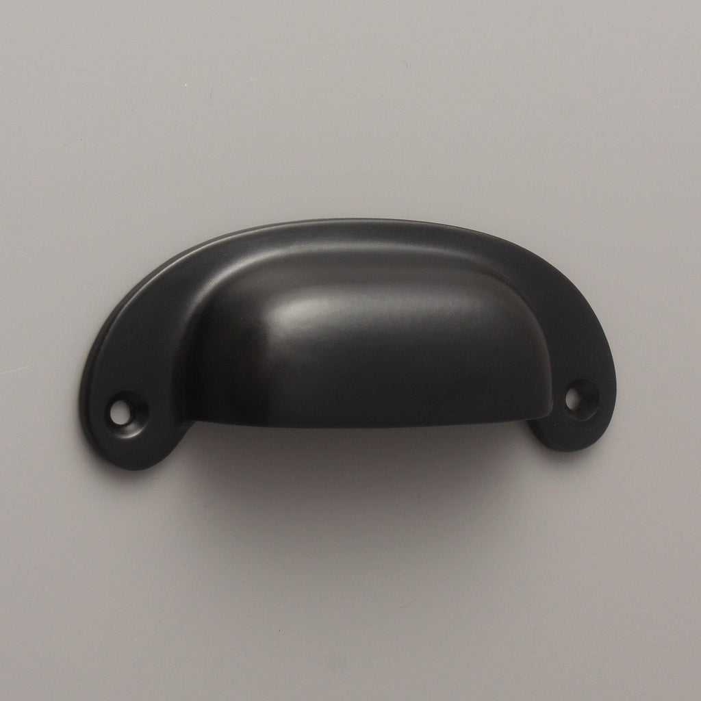 Classic Cast Iron Cup Pull Handle · Black ·-Drawer Pulls-Yester Home