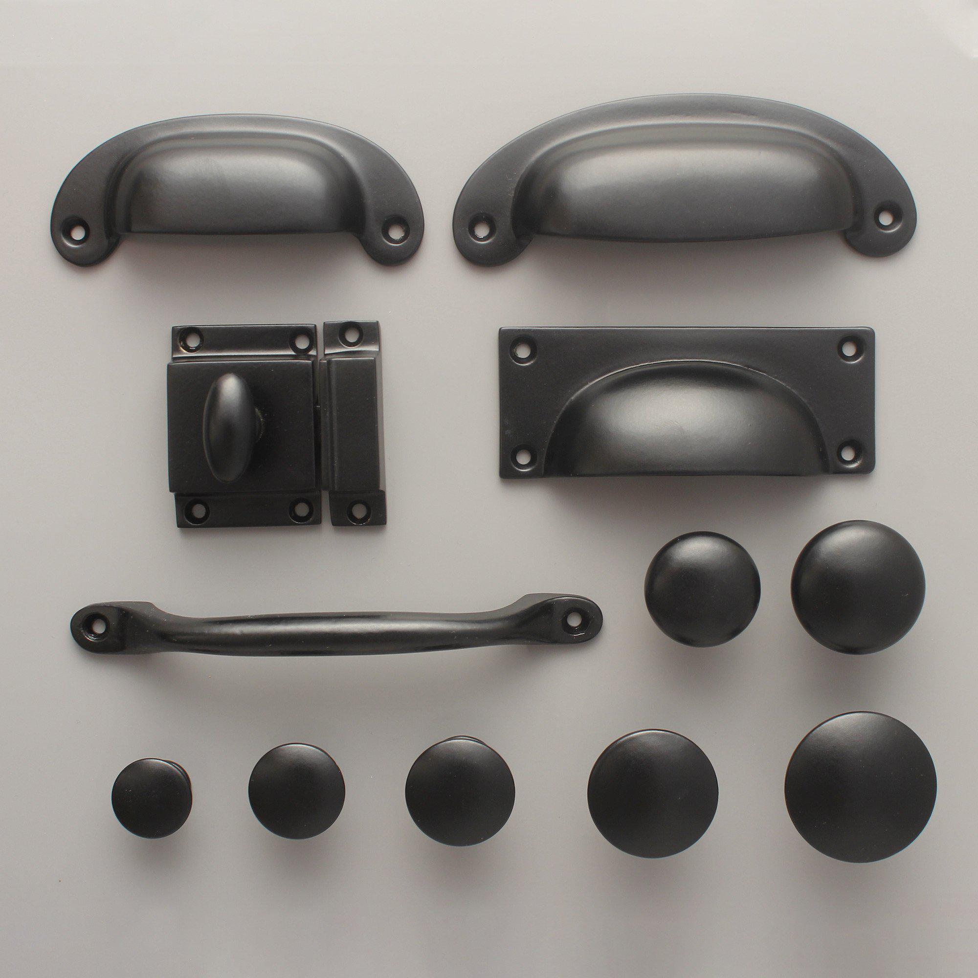 dresser handles black Classic Cast Iron Cupboard Handles