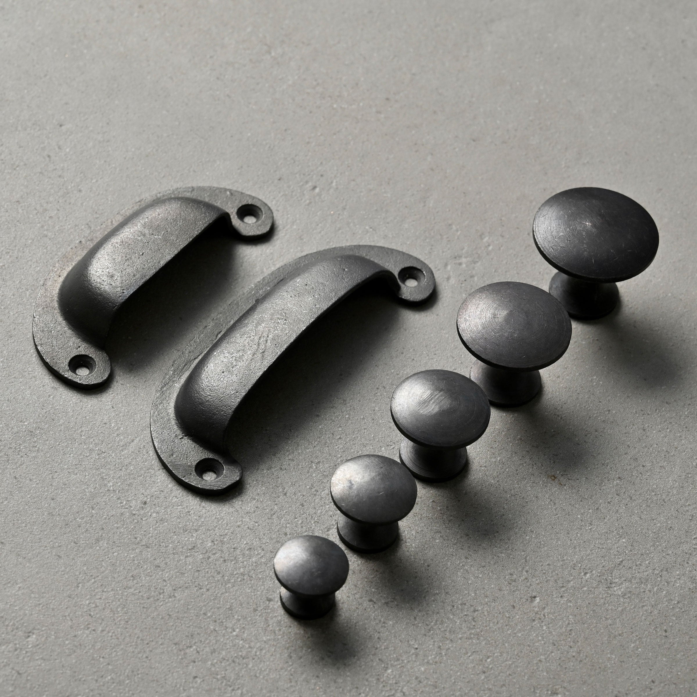 Classic Cast Iron Cupboard Handles | Oxidised-Cabinet Knobs-Yester Home