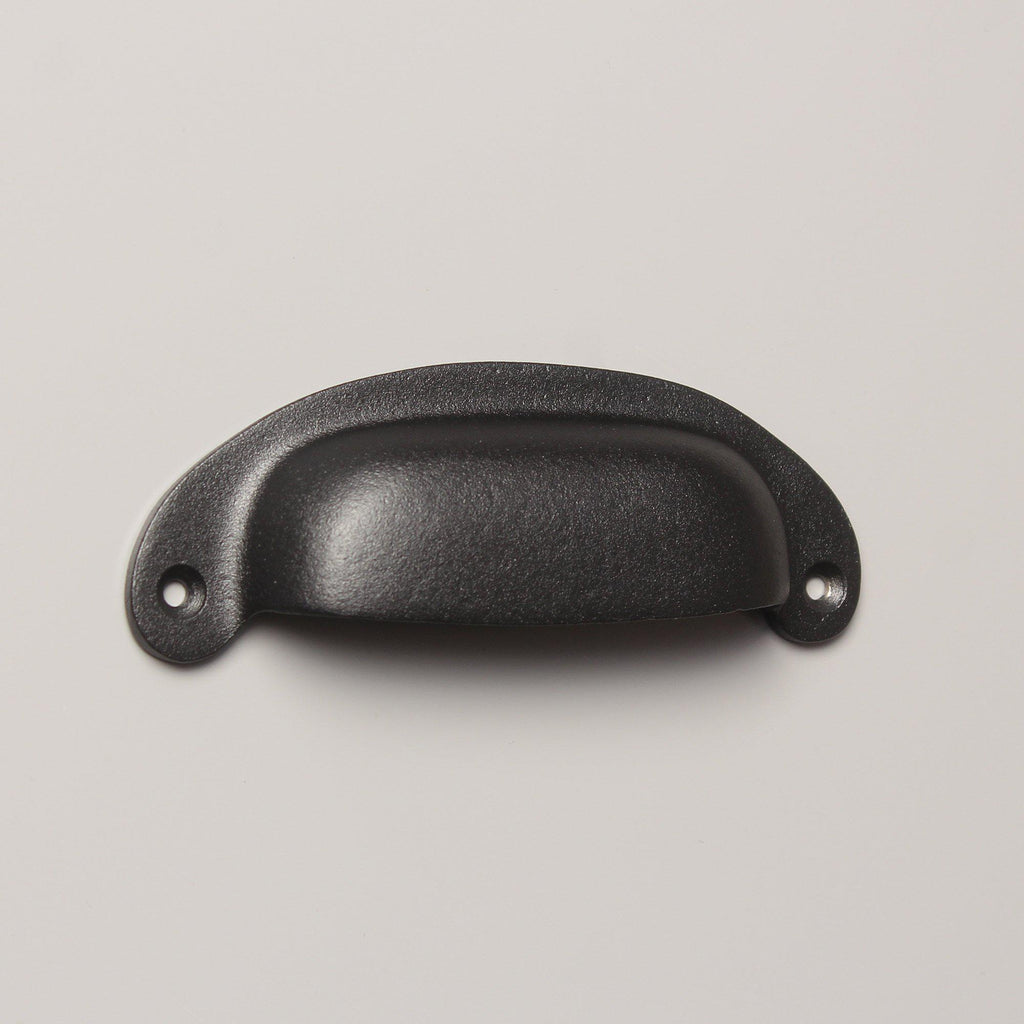 Classic Cast Iron Cupboard Handles | Textured Black-Cabinet Knobs-Yester Home
