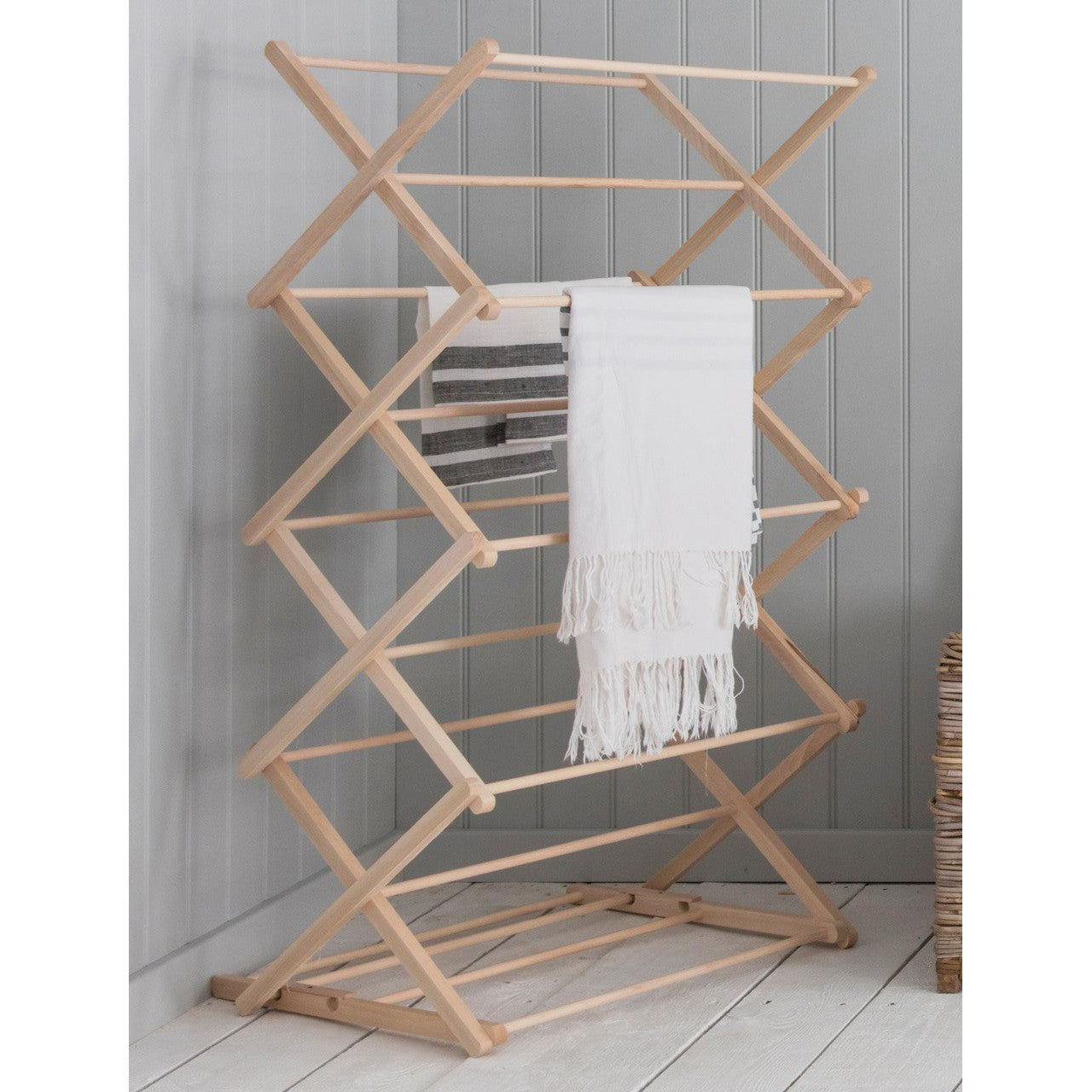 Classic Folding Wooden Clothes Horse | Natural - Laundry & Ironing - Garden Trading - Yester Home