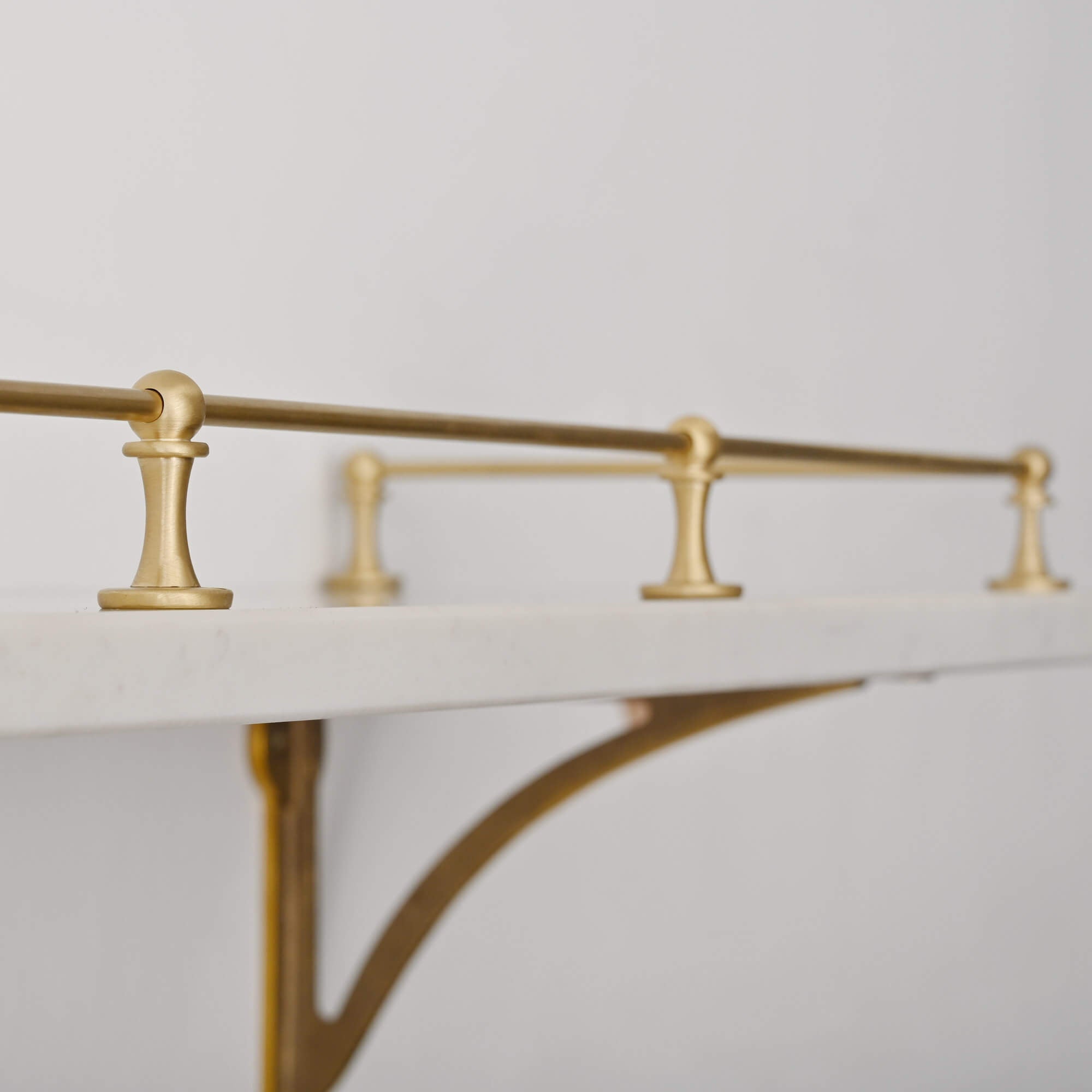 Classic Gallery Shelf Rail | Brushed Satin Brass | Yester Home