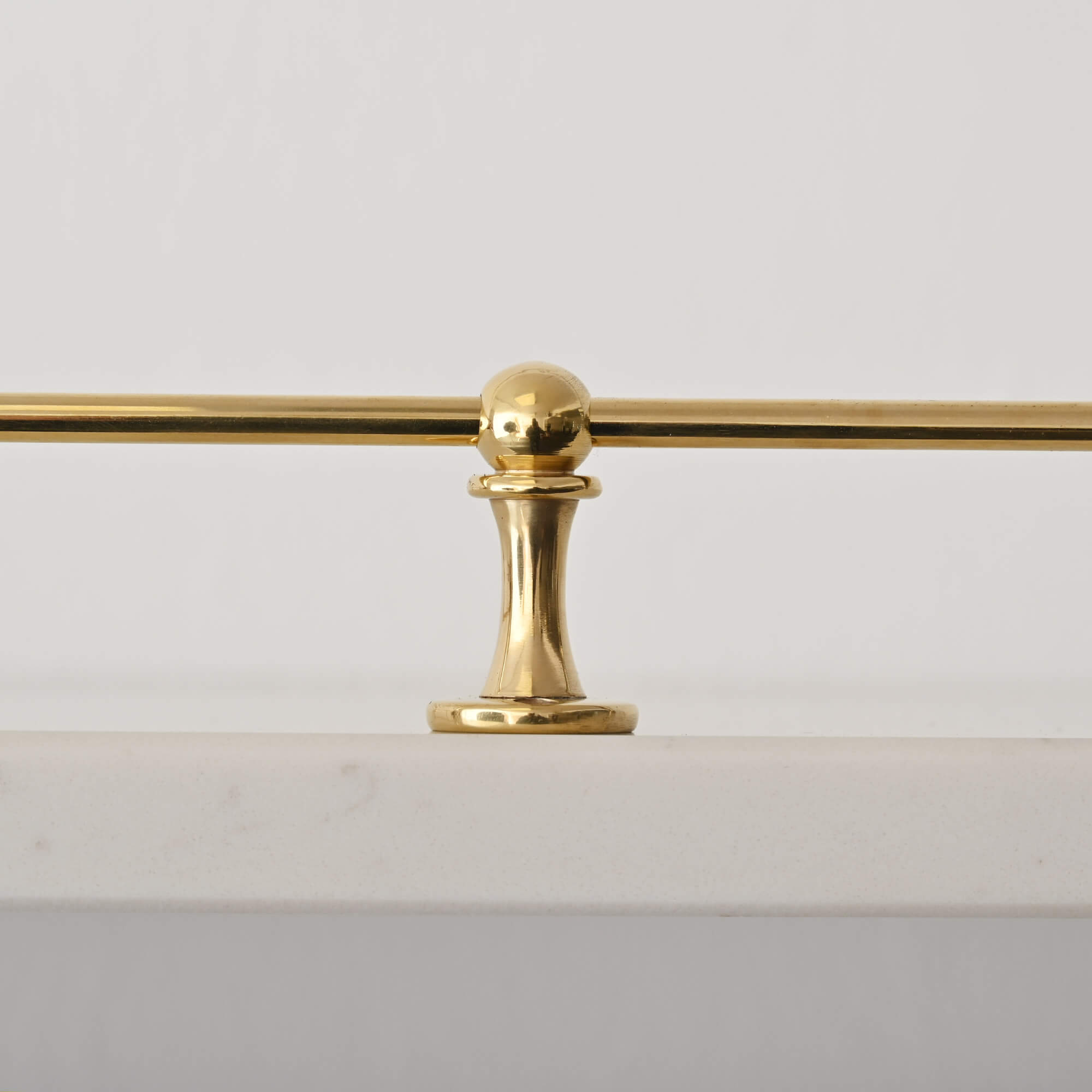 2-Pack Gold Brass Shelf Rail – 24 Inch Tipping Guard Rail For Kitchen, Bathroom & Display Shelves (Style B)