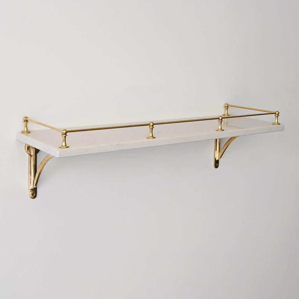 Display Shelf Rails Classic Gallery Shelf Rail | Polished Brass | Yester Home