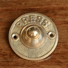 Classic Round Brass 'Press' Doorbell Push-Doorbell Pushes-Yester Home