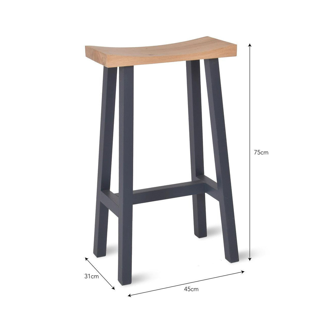 Clockhouse Bar Stool | Carbon & Natural - Bar Tables & Stools - Garden Trading - Yester Home