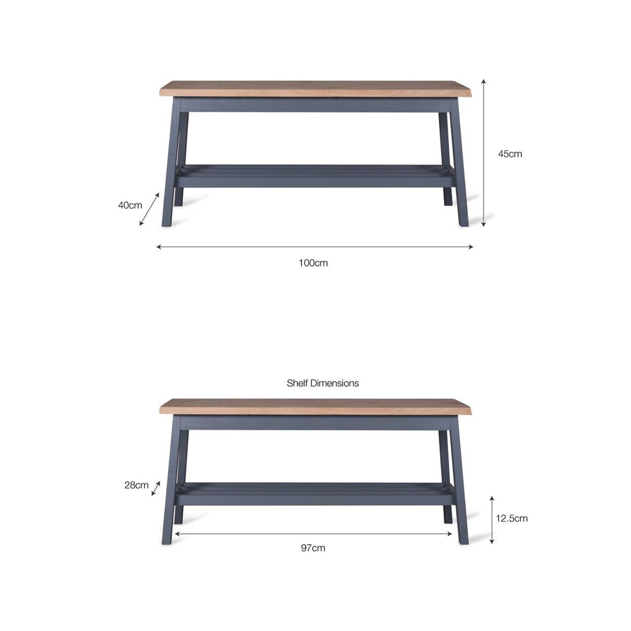 Clockhouse Hallway Bench in Charcoal - Oak & Beech-Indoor Furniture-Yester Home