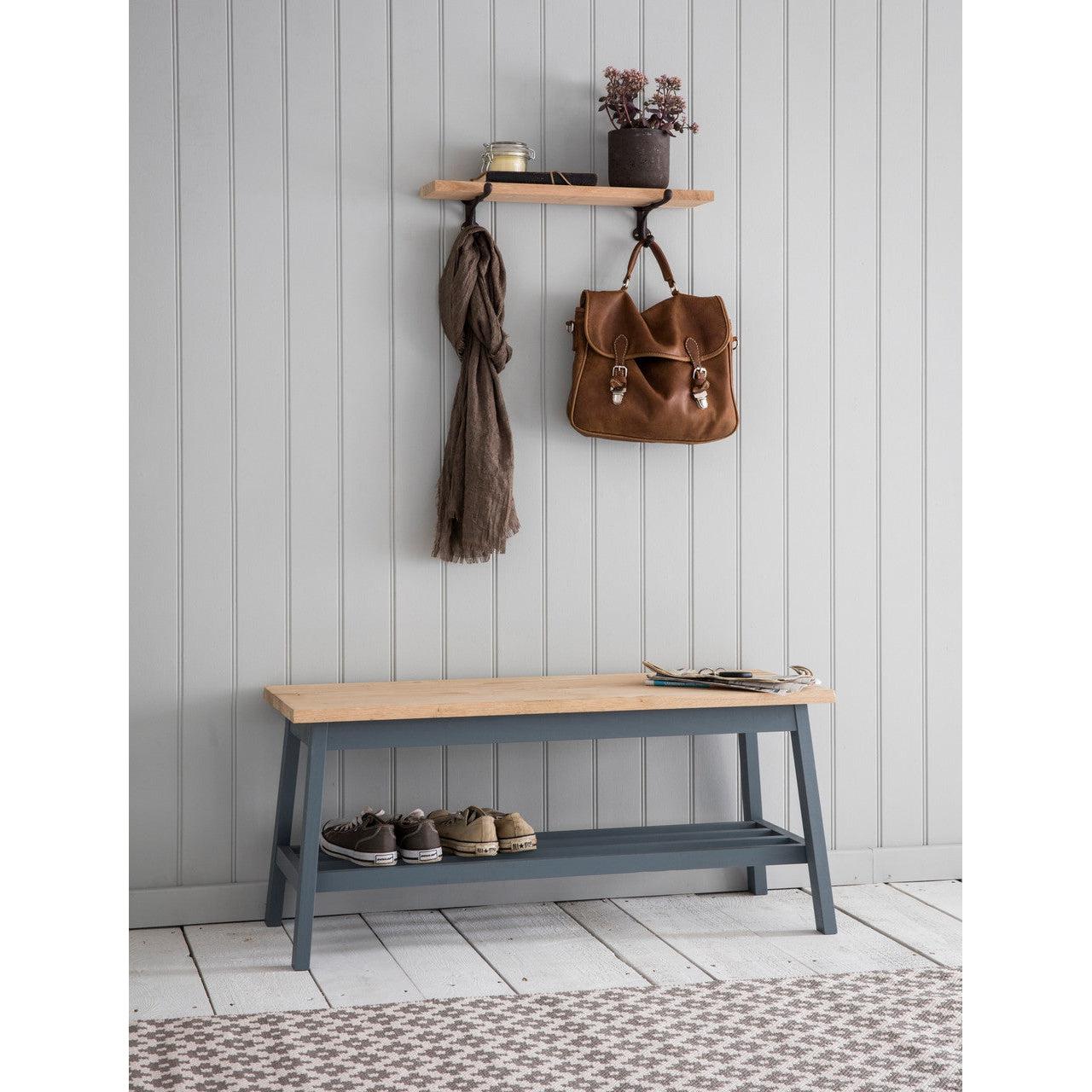 Clockhouse Hallway Bench in Charcoal - Oak & Beech-Indoor Furniture-Yester Home
