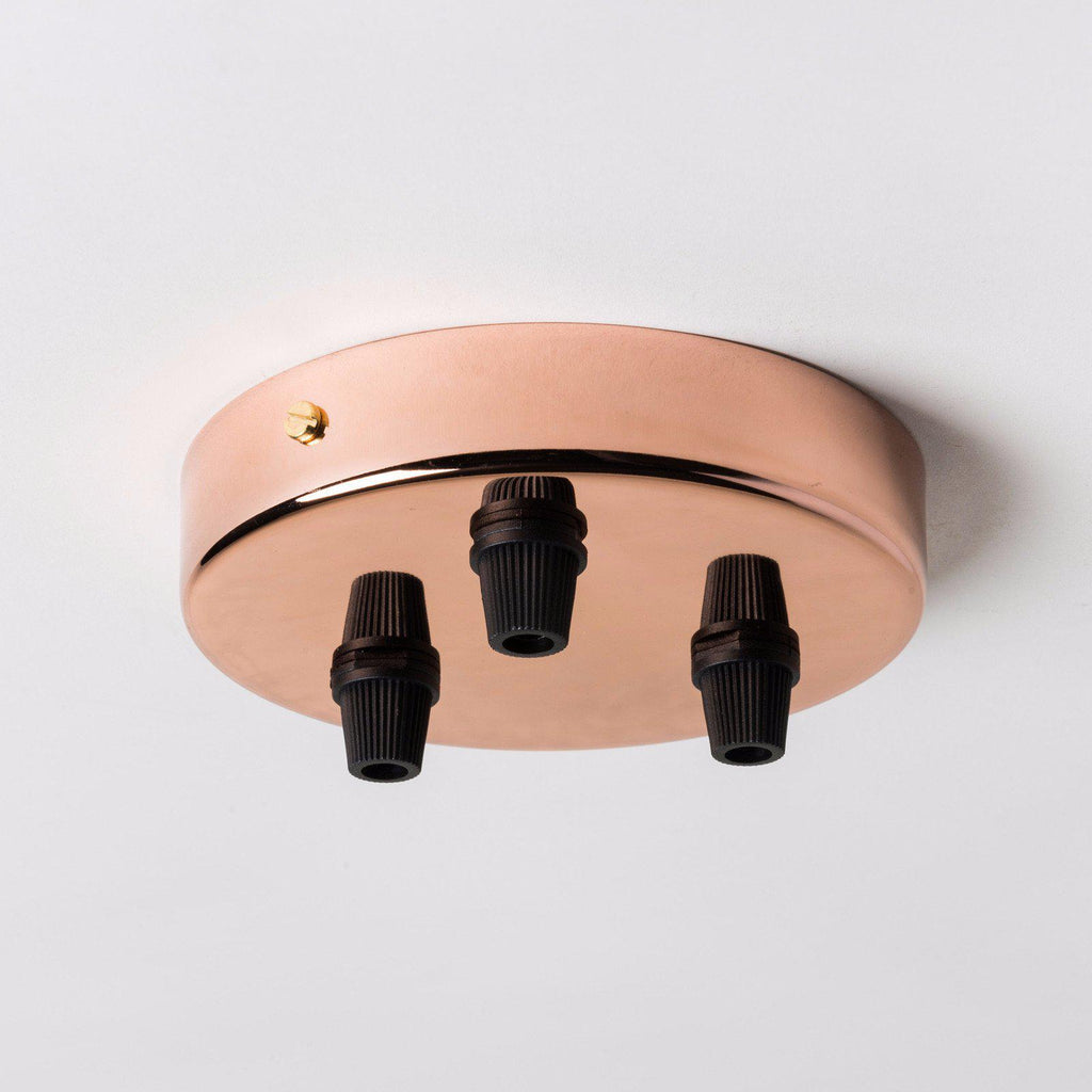 Copper 100mm Ceiling Rose - All Outlet Options