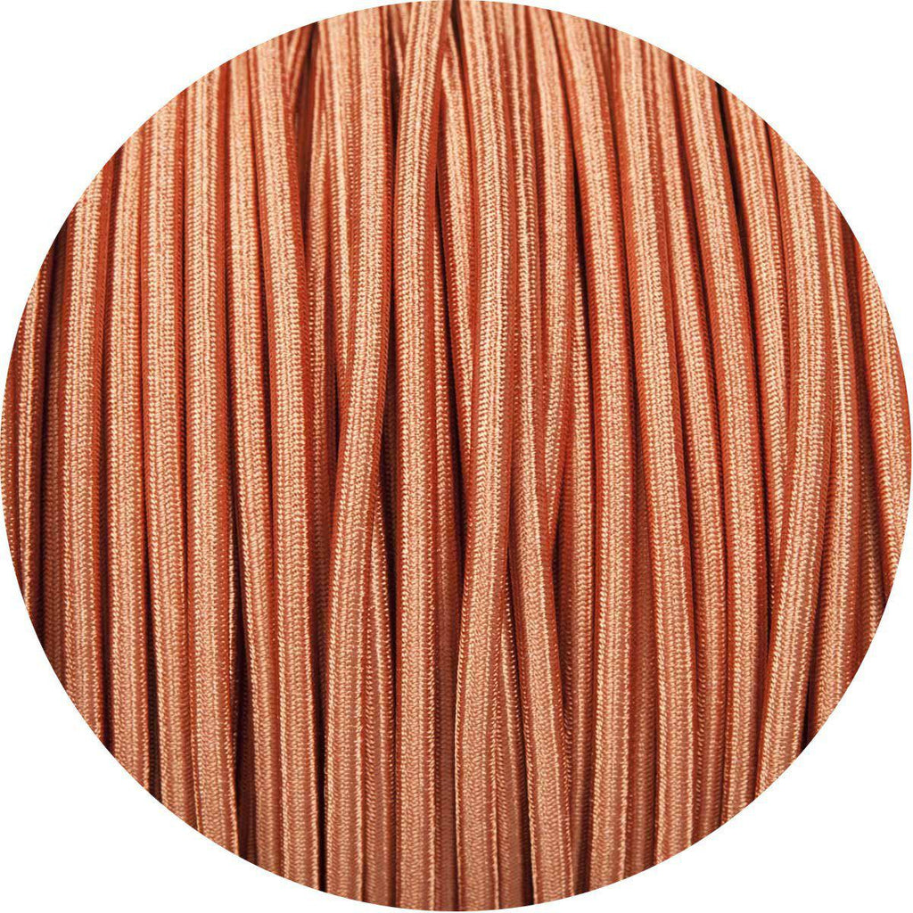 Copper Coloured Round Fabric Braided Cable-Fabric Cable-Yester Home