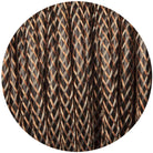 Copper & Silver Mesh on Black Round Cable-Fabric Cable-Yester Home