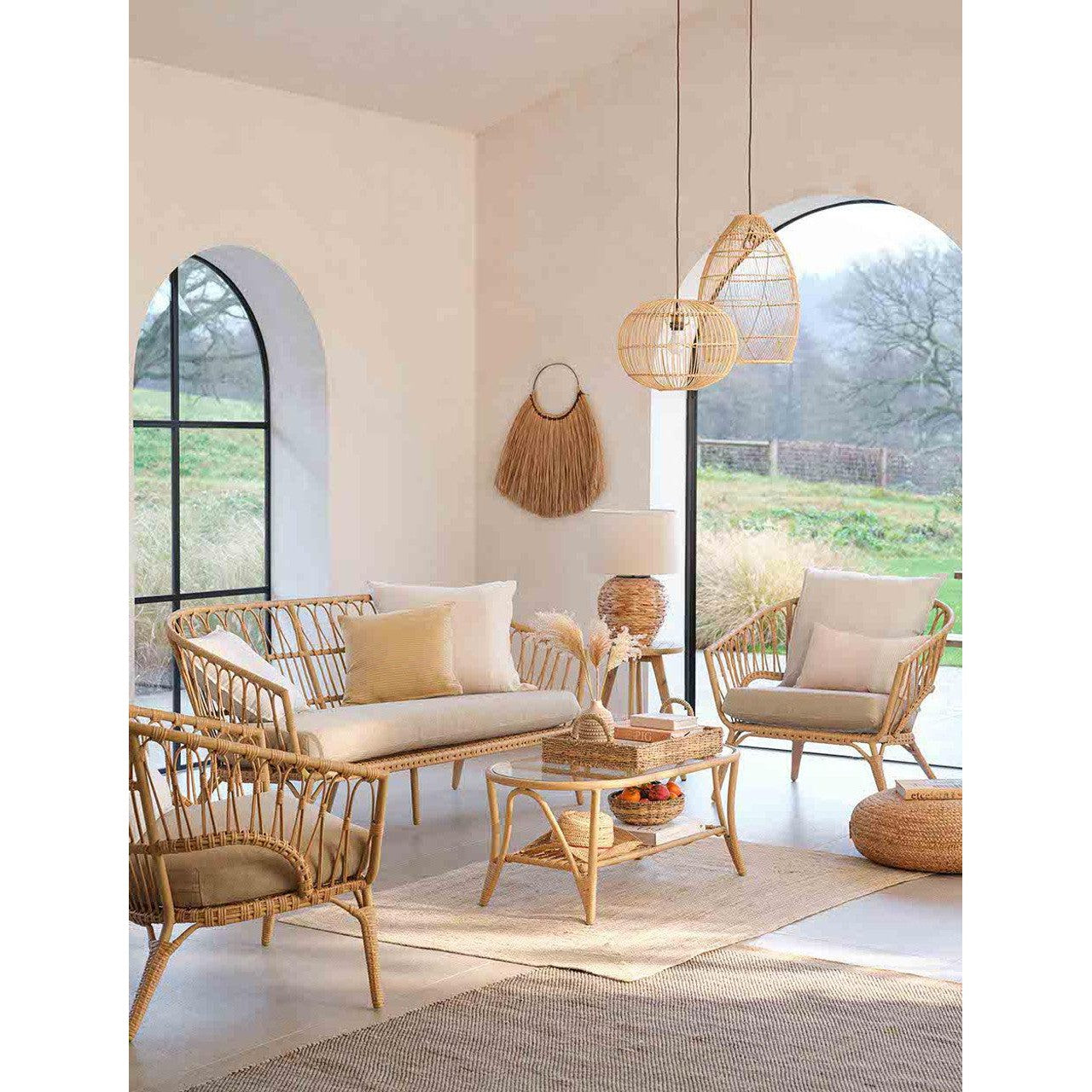 Corston Sofa Set | Natural-Outdoor Sofas & Sets-Yester Home